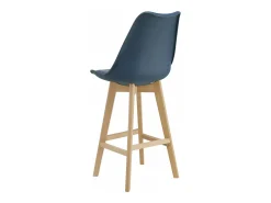 Conjunto de 4 banquetas de bar em plástico sintético acabamento em faia 105 x 48 x 58 cm azul 03_0008717