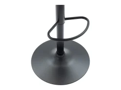 Conjunto de 2 banquetas de bar em couro sintético e aço - Altura ajustável - Preto - CALVIN