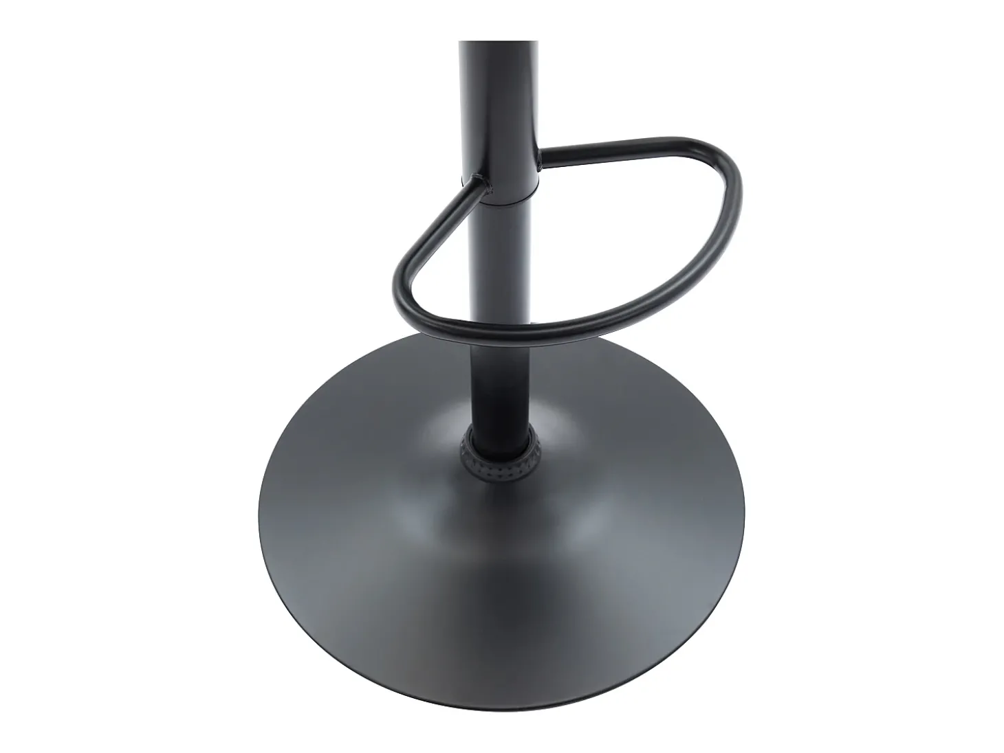 Conjunto de 2 banquetas de bar em couro sintético e aço - Altura ajustável - Preto - CALVIN
