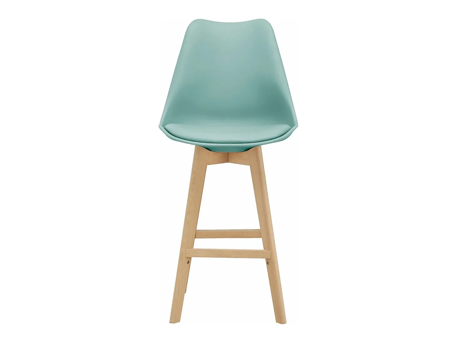 Conjunto de 6 banquetas de bar em plástico sintético acabamento em faia 105x48x58 cm cor menta 03_0008727