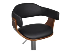 Conjunto de 2 banquetas de bar modernas em preto e madeira 1202019