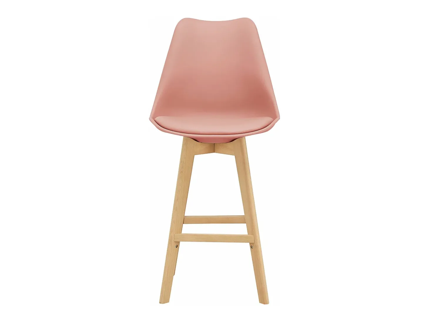 Conjunto de 4 banquetas de bar em plástico sintético acabamento em faia 105x48x58 cm rosa 03_0008721