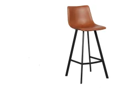 Conjunto de 2 banquetas de bar OZON – Cor Cognac – Assento em PU – Conforto moderno e estilo elegante