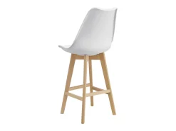 Conjunto de 6 banquetas de bar em plástico sintético acabamento em faia 105 x 48 x 58 cm brancas 03_0008724