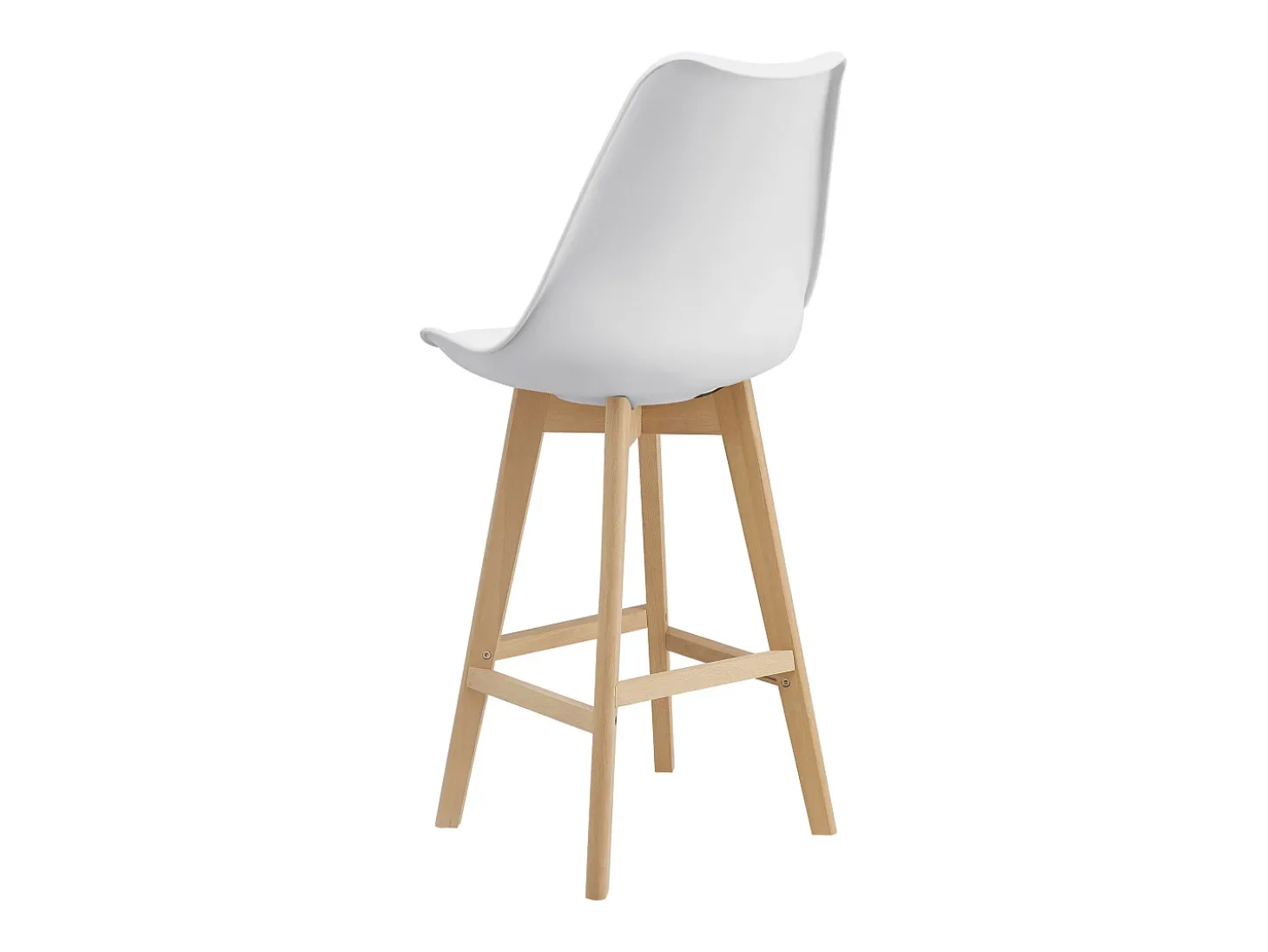 Conjunto de 6 banquetas de bar em plástico sintético acabamento em faia 105 x 48 x 58 cm brancas 03_0008724