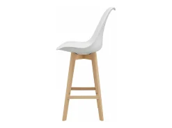 Conjunto de 6 banquetas de bar em plástico sintético acabamento em faia 105 x 48 x 58 cm brancas 03_0008724