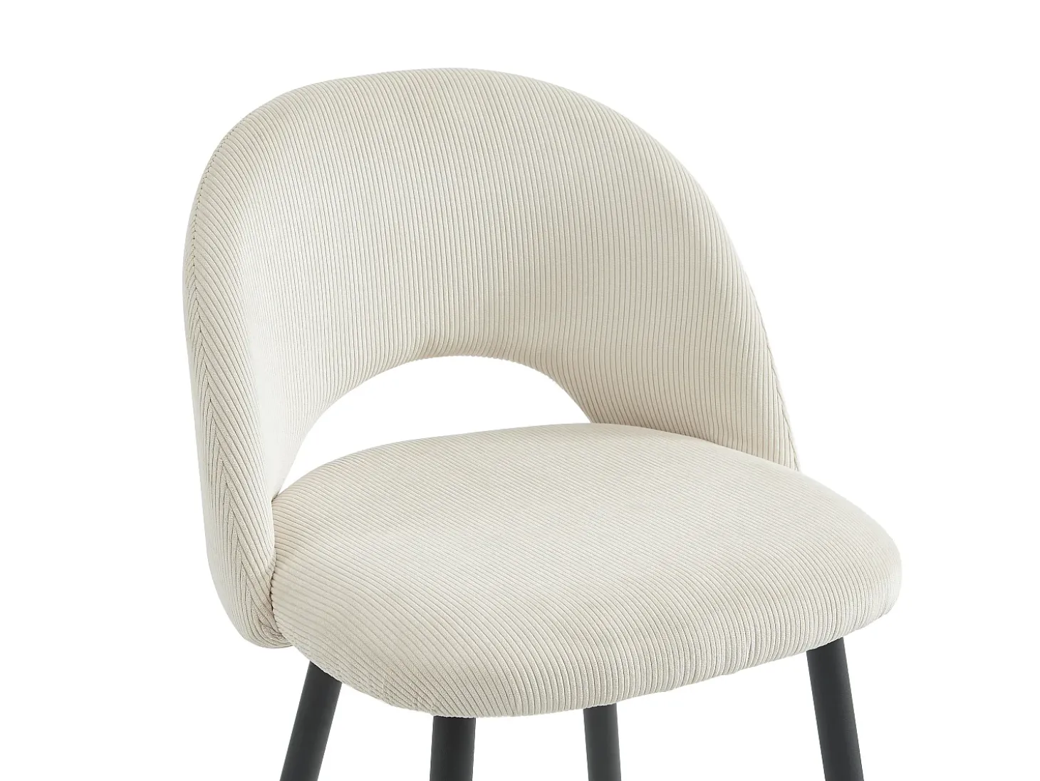 Conjunto de 2 banquetas de bar em veludo cotelê e metal - Creme - FINCHY por Pascal Morabito