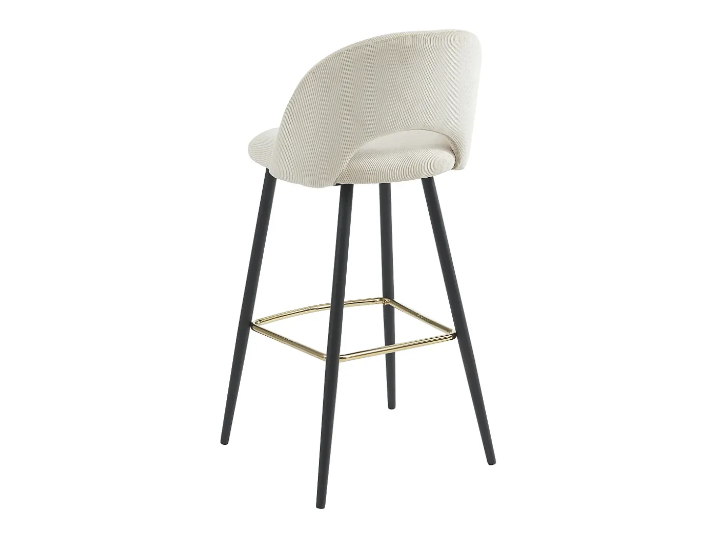 Conjunto de 2 banquetas de bar em veludo cotelê e metal - Creme - FINCHY por Pascal Morabito