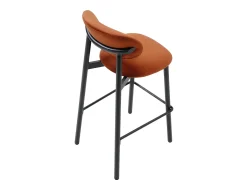Conjunto de 2 banquetas em veludo e metal preto - Terracotta - LAKABI