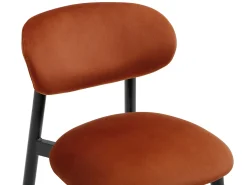 Conjunto de 2 banquetas em veludo e metal preto - Terracotta - LAKABI