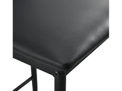 Conjunto de 2 banquetas/cadeiras de bar com pés de aço assento sintético e altura do assento de 66 cm pretas 03_0005787