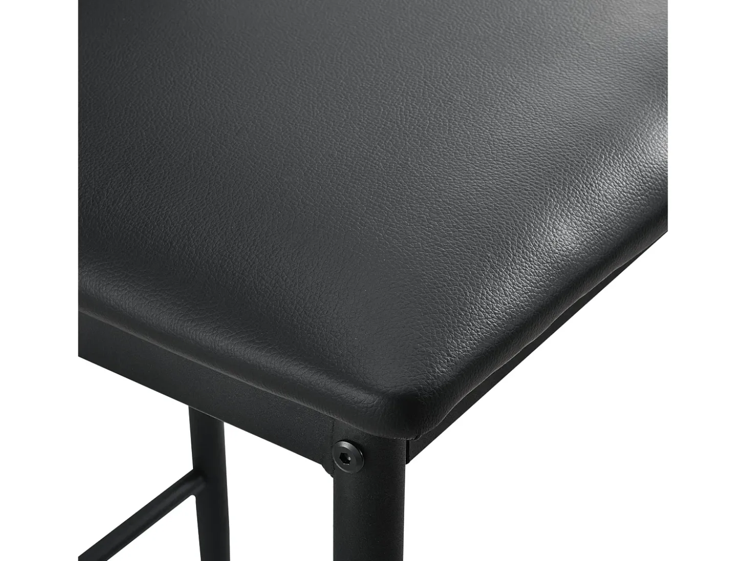 Conjunto de 2 banquetas/cadeiras de bar com pés de aço assento sintético e altura do assento de 66 cm pretas 03_0005787
