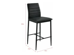 Conjunto de 2 banquetas/cadeiras de bar com pés de aço assento sintético e altura do assento de 66 cm pretas 03_0005787