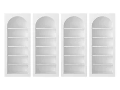 Conjunto de 4 bibliotecas com 6 nichos branco - CYMORA