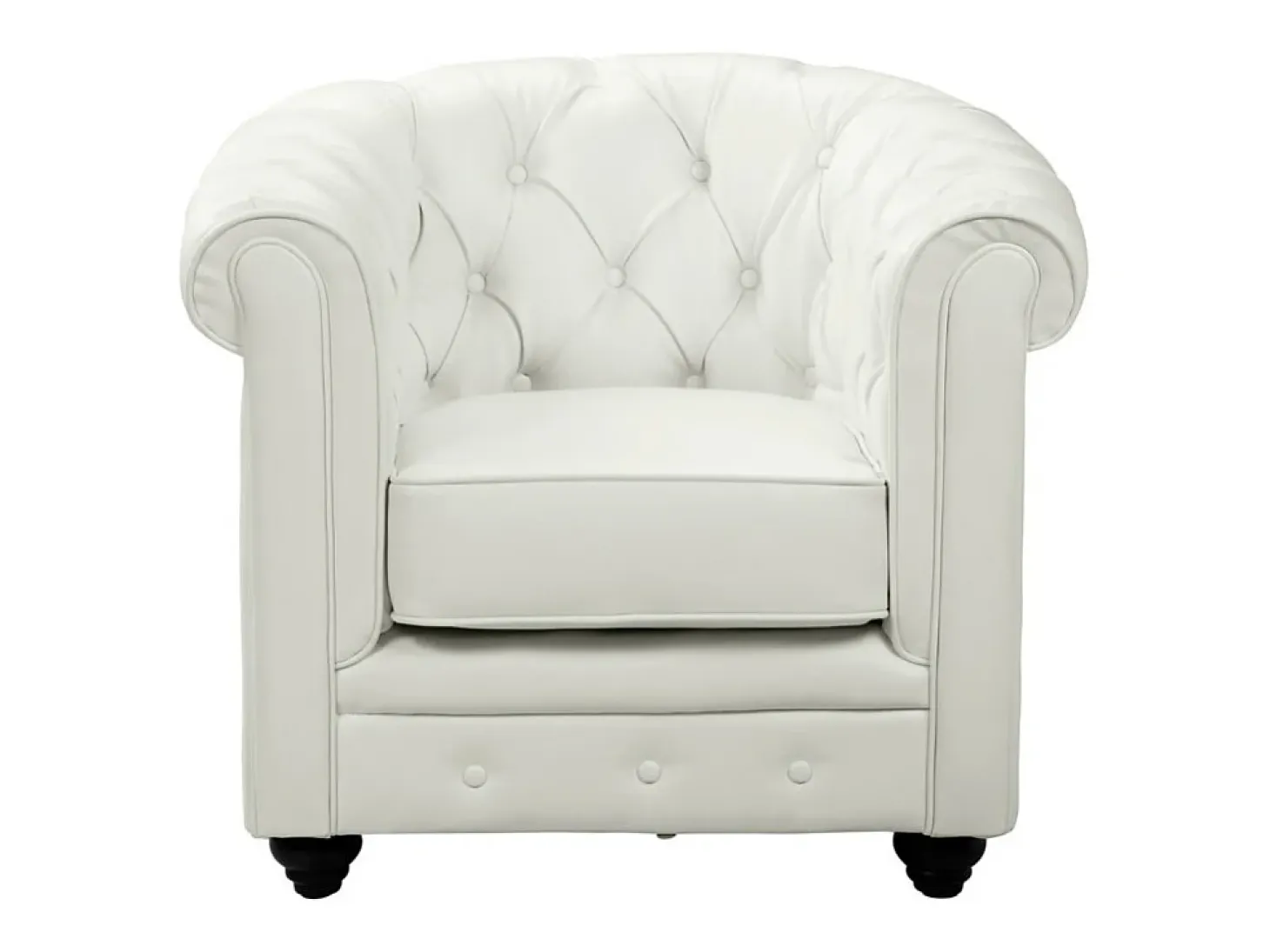 Conjunto de 2 cadeiras em pele sintética Branco - CHESTERFIELD