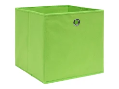 Conjunto de 4 Caixas de Arrumação Dobráveis em Tecido Verde 32x32x32 cm