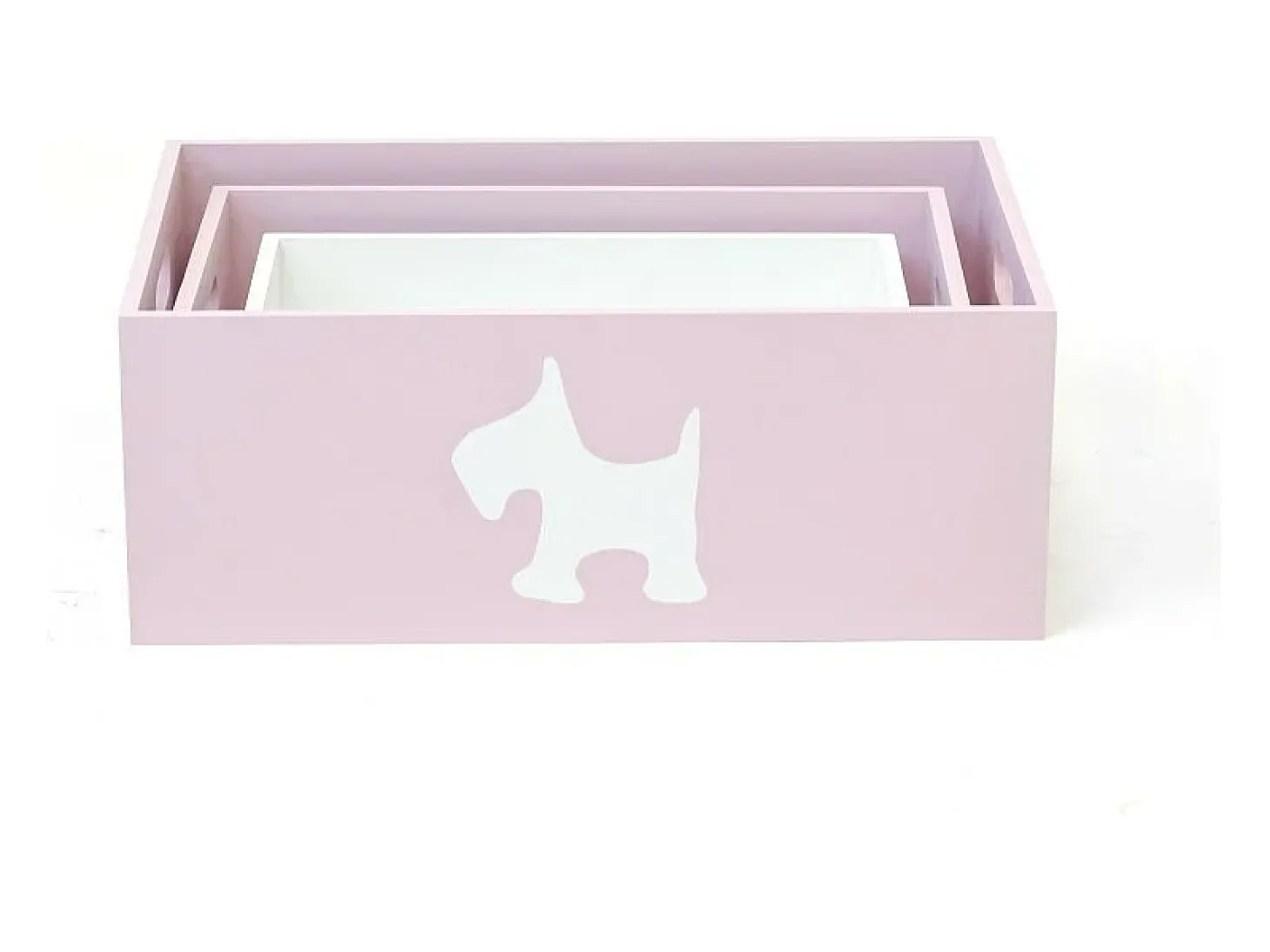Conjunto de 3 caixas de madeira Puppy