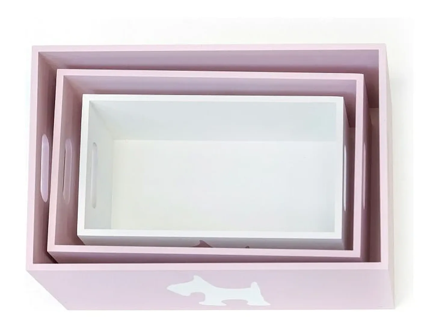 Conjunto de 3 caixas de madeira Puppy