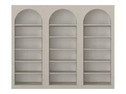 Conjunto de 3 estantes com 6 nichos - Bege - CYMORA