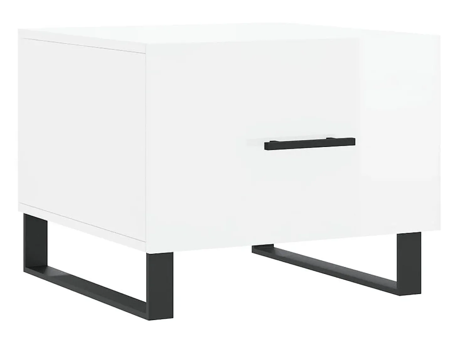 Conjunto de 2 Mesas de Centro | Mesa de apoio | Mesa de café 50x50x40 cm branco brilhante
