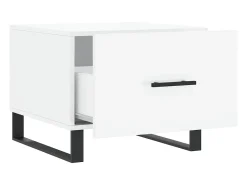 Conjunto de 2 Mesas de Centro | Mesa de apoio | Mesa de café 50x50x40 cm branco brilhante