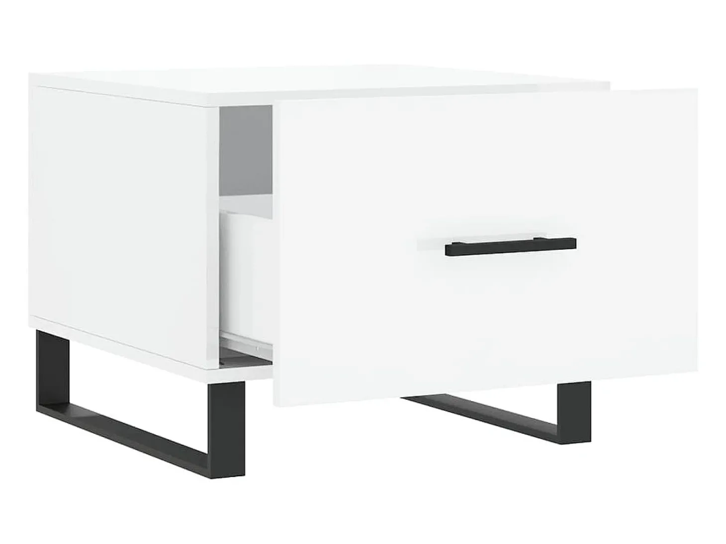 Conjunto de 2 Mesas de Centro | Mesa de apoio | Mesa de café 50x50x40 cm branco brilhante