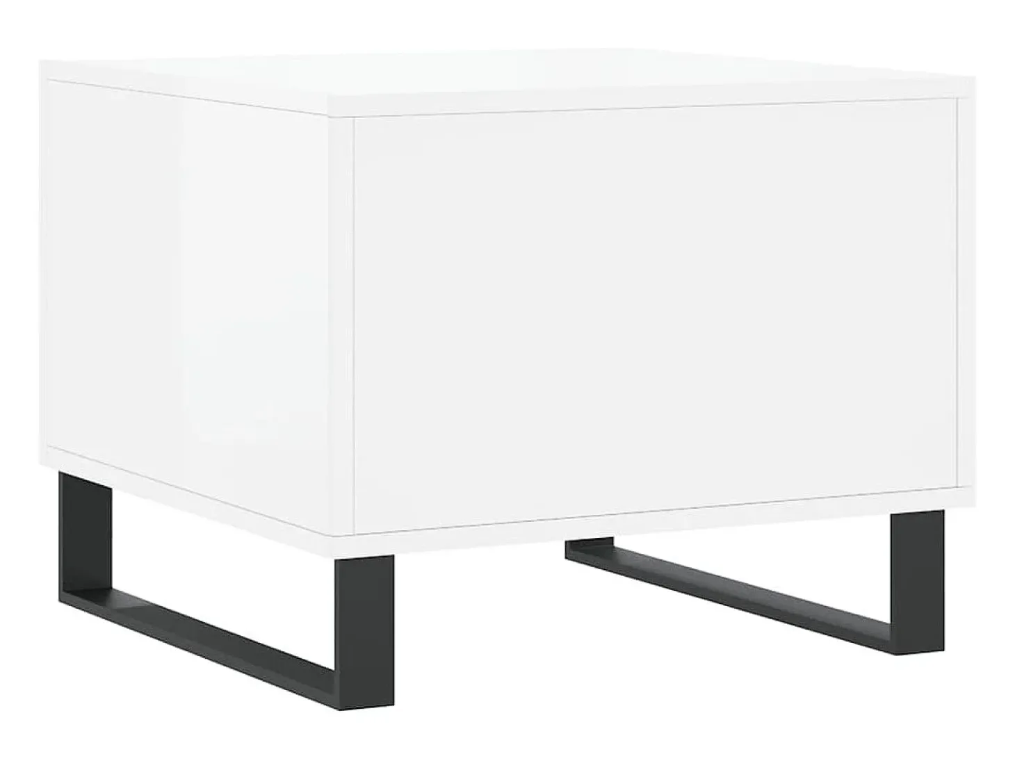 Conjunto de 2 Mesas de Centro | Mesa de apoio | Mesa de café 50x50x40 cm branco brilhante