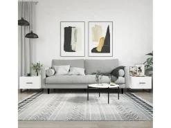 Conjunto de 2 Mesas de Centro | Mesa de apoio | Mesa de café 50x50x40 cm branco brilhante