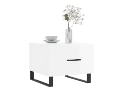 Conjunto de 2 Mesas de Centro | Mesa de apoio | Mesa de café 50x50x40 cm branco brilhante