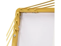 Conjunto de 2 mesas de centro quadradas - 60x60x45 +45x45x40 cm - Efeito mármore - Madeira MDF e metal - Branco + dourado