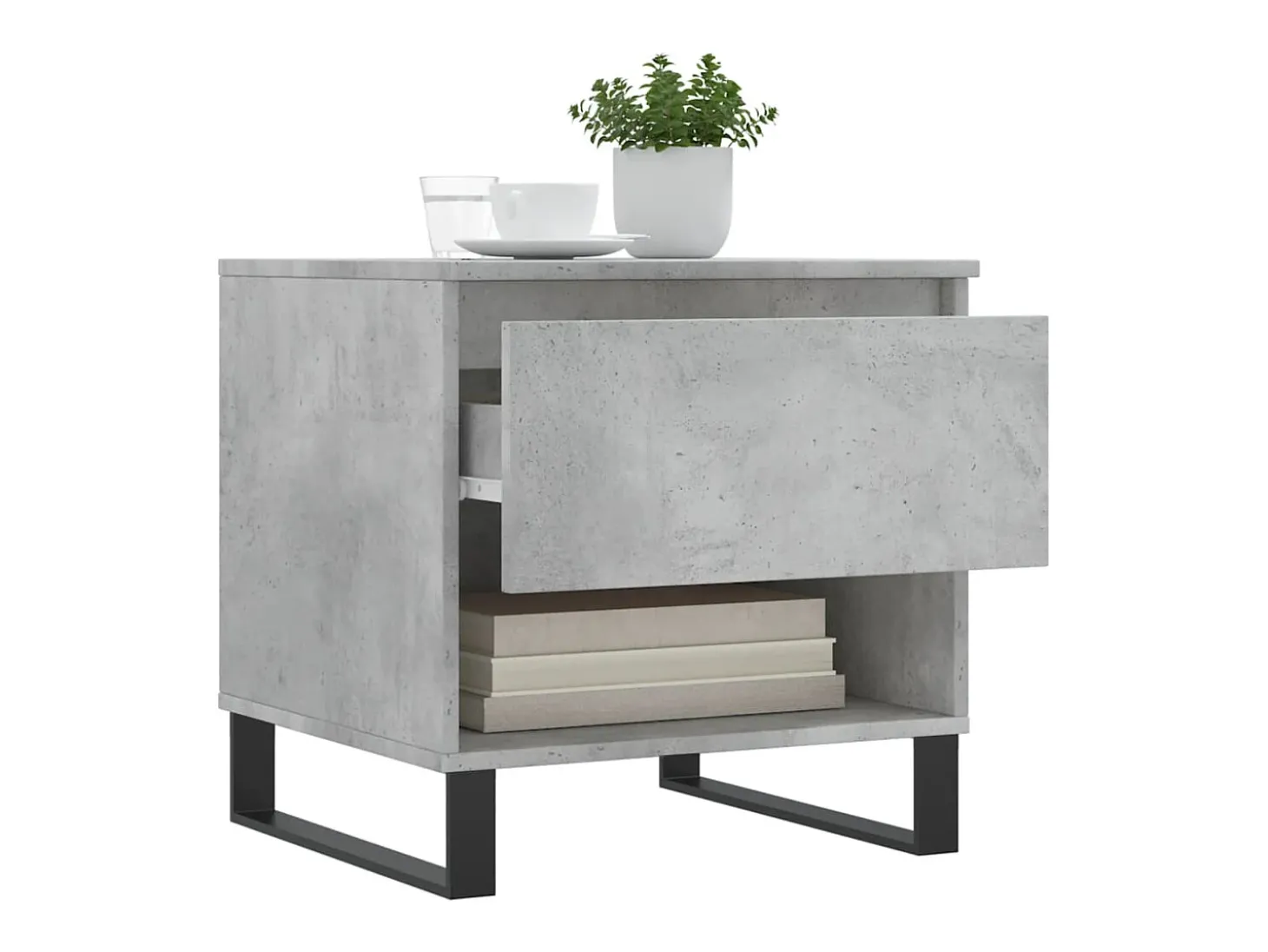 Conjunto de 2 Mesas de Centro | Mesa de apoio | Mesa de café 50x46x50 cm deriv. madeira cinza-cimento