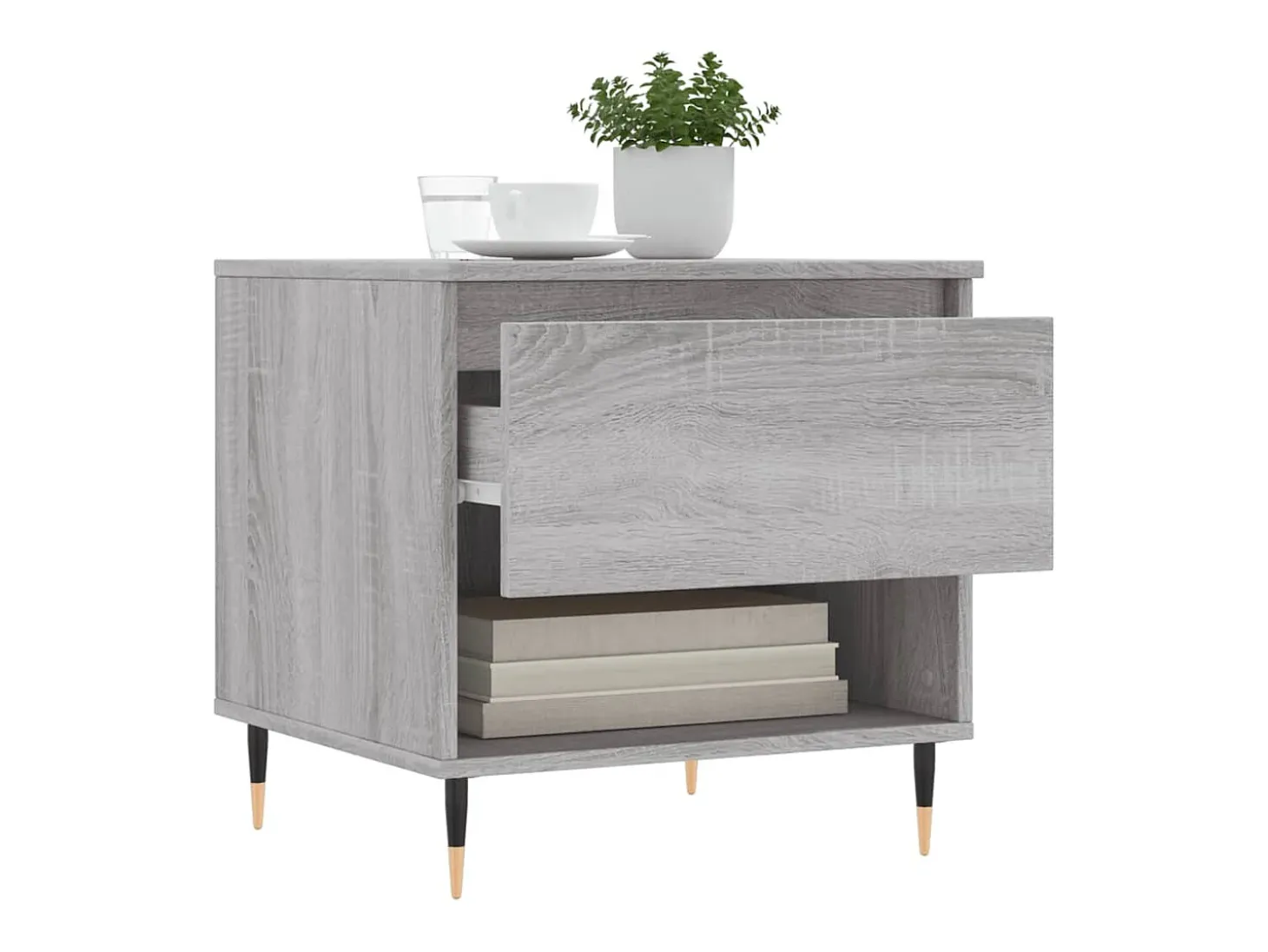 Conjunto de 2 Mesas de Centro | Mesa de apoio | Mesa de café 50x46x50cm deriv. madeira cinzento sonoma