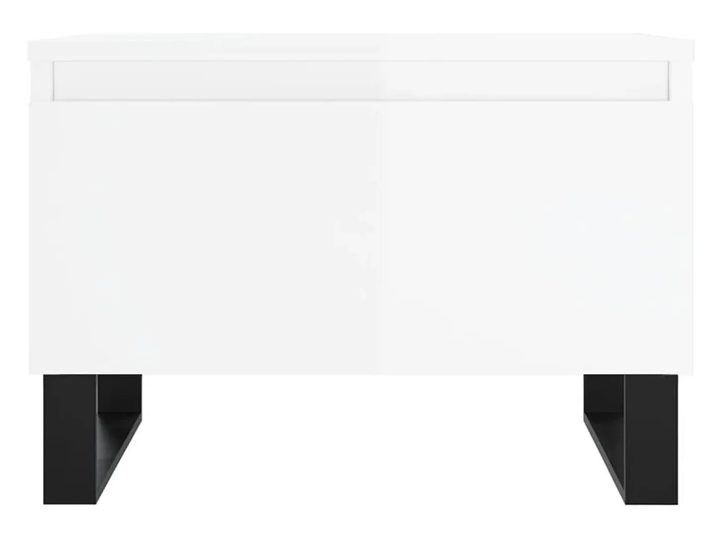 Conjunto de 2 Mesas de Centro | Mesa de apoio | Mesa de café 50x46x35cm deriv. madeira branco brilhante