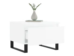 Conjunto de 2 Mesas de Centro | Mesa de apoio | Mesa de café 50x46x35cm deriv. madeira branco brilhante