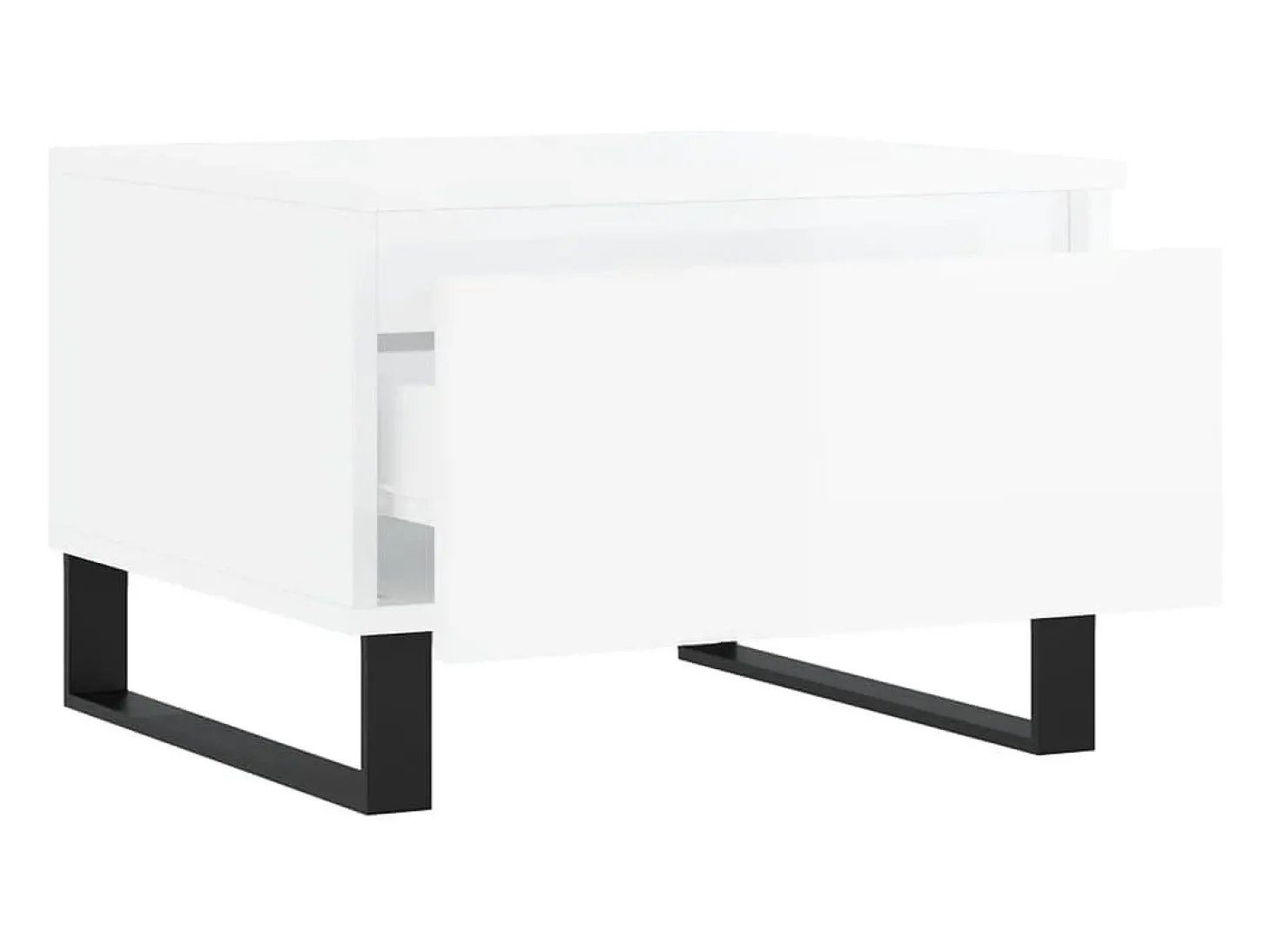 Conjunto de 2 Mesas de Centro | Mesa de apoio | Mesa de café 50x46x35cm deriv. madeira branco brilhante