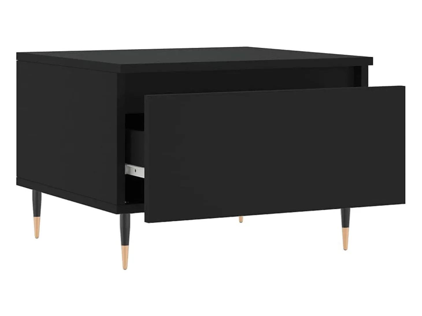 Conjunto de 2 Mesas de Centro | Mesa de apoio | Mesa de café 50x46x35 cm derivados de madeira preto
