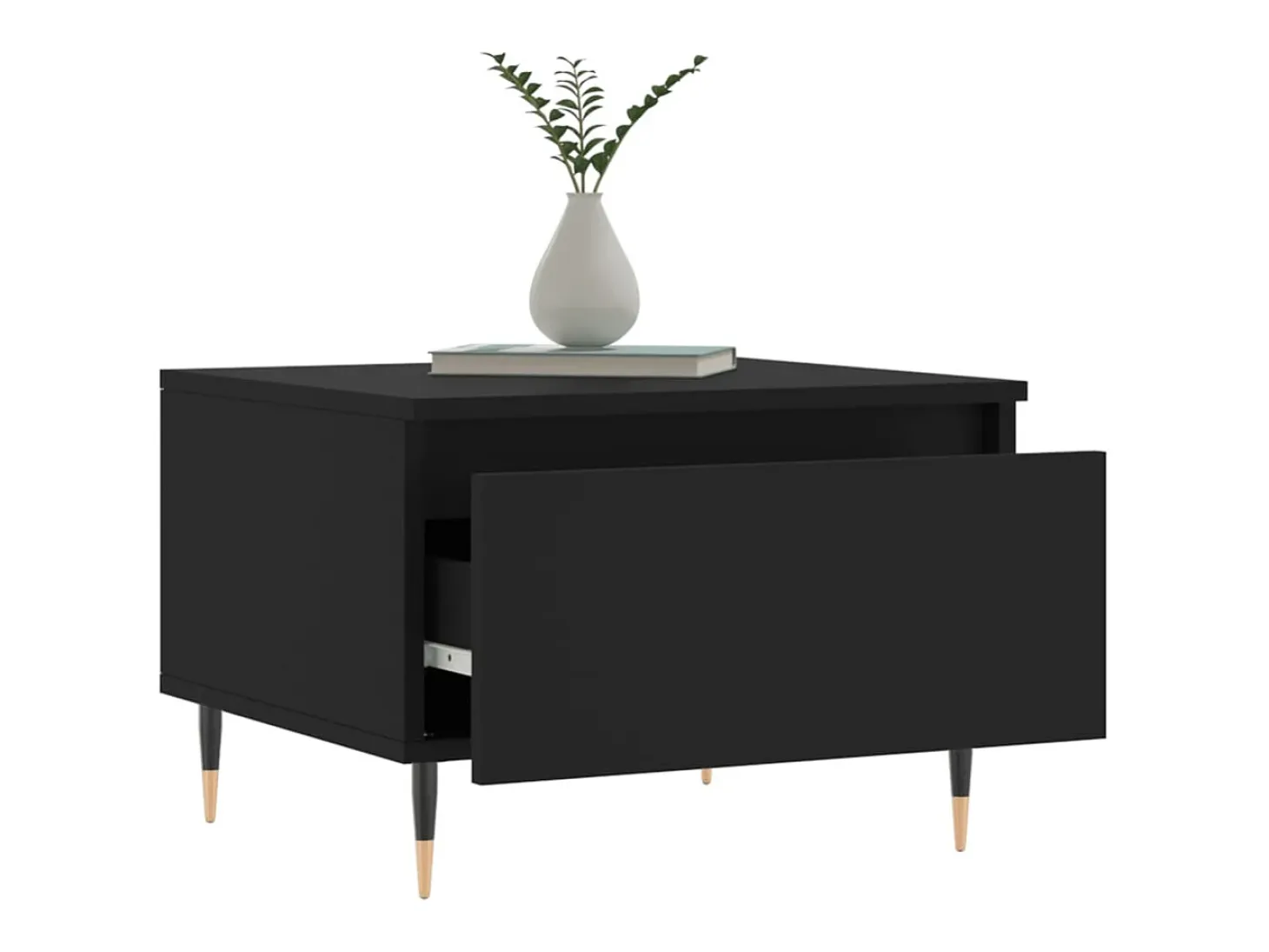 Conjunto de 2 Mesas de Centro | Mesa de apoio | Mesa de café 50x46x35 cm derivados de madeira preto