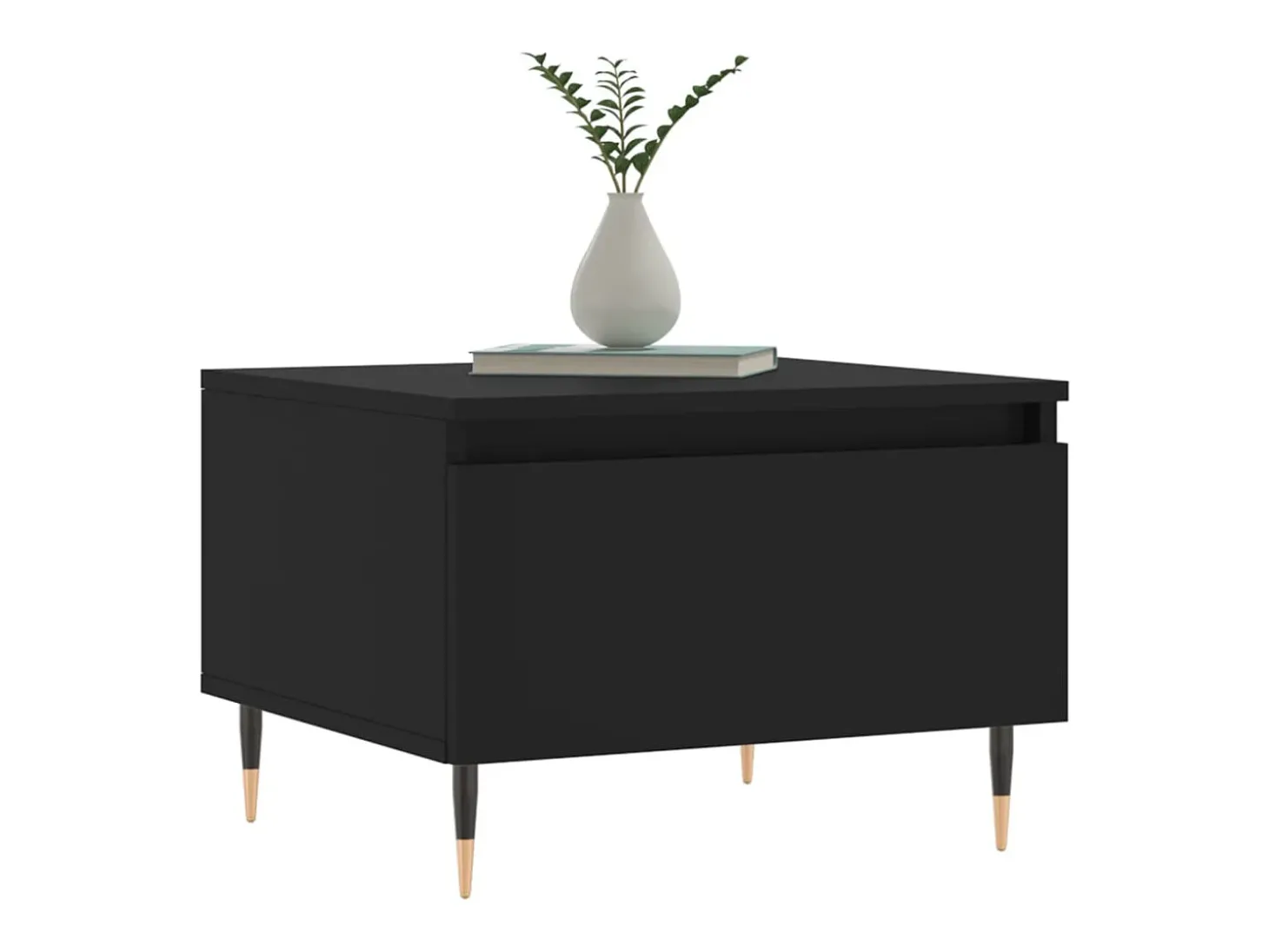 Conjunto de 2 Mesas de Centro | Mesa de apoio | Mesa de café 50x46x35 cm derivados de madeira preto