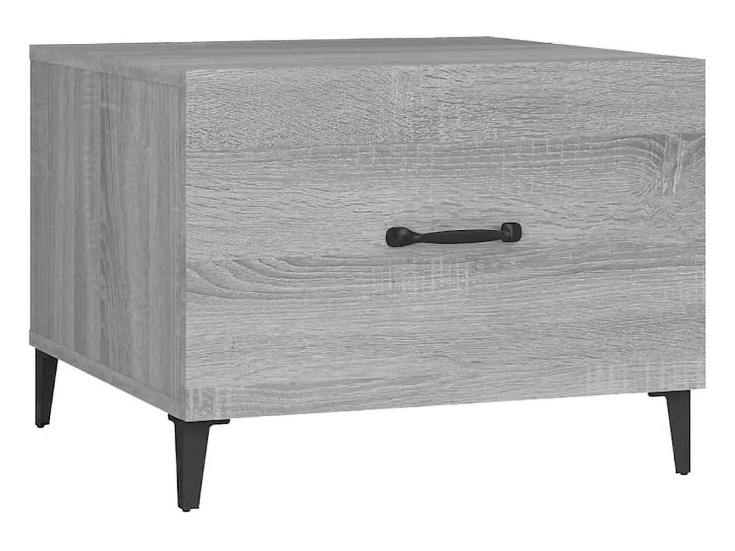 Conjunto de 2 Mesas de Centro | Mesa de apoio + pernas de metal 50x50x40 cm sonoma cinza