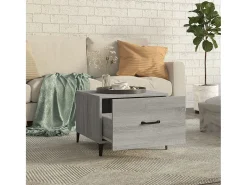 Conjunto de 2 Mesas de Centro | Mesa de apoio + pernas de metal 50x50x40 cm sonoma cinza