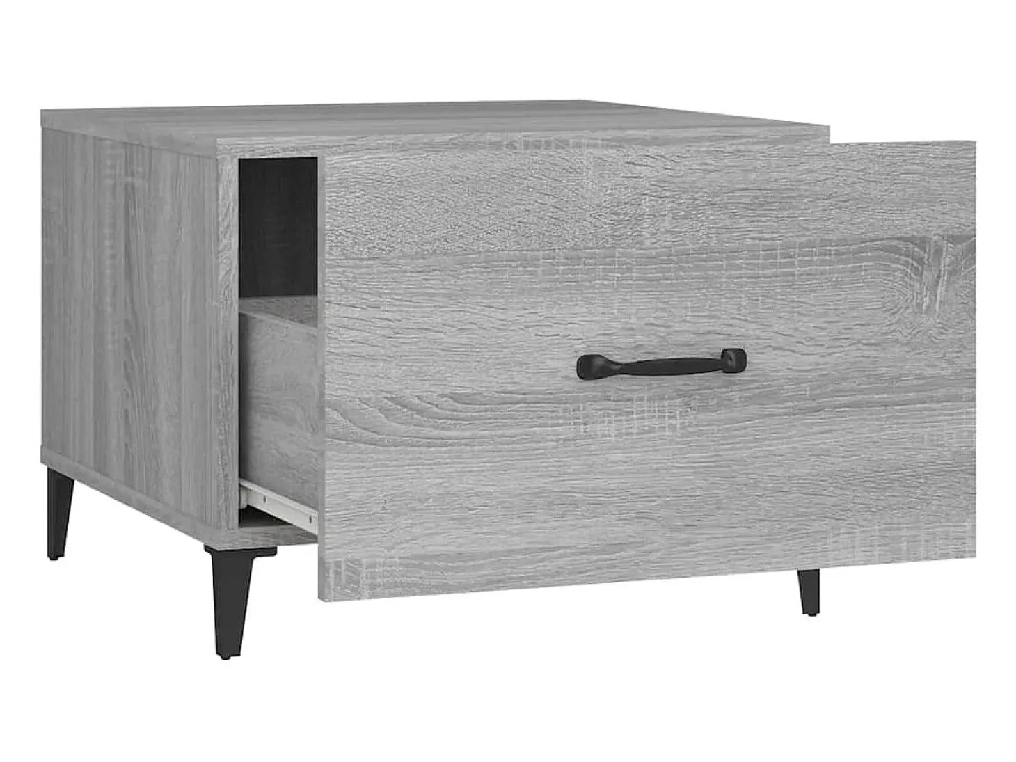 Conjunto de 2 Mesas de Centro | Mesa de apoio + pernas de metal 50x50x40 cm sonoma cinza