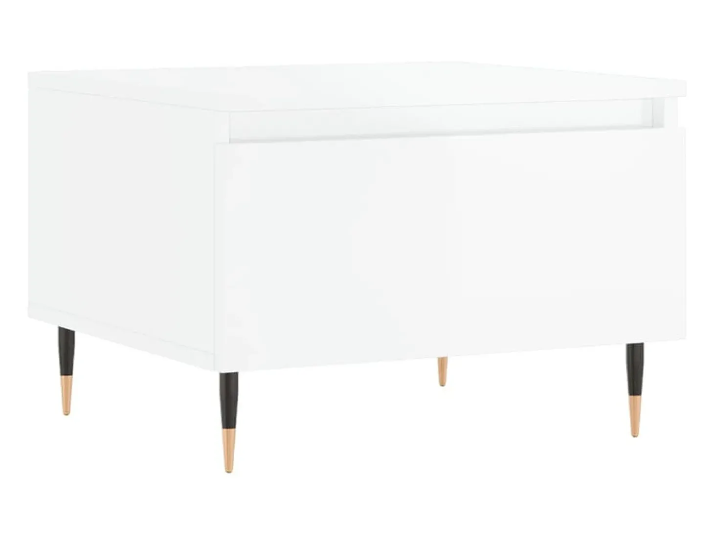 Conjunto de 2 Mesas de Centro | Mesa de apoio | Mesa de café 50x46x35cm deriv. madeira branco brilhante