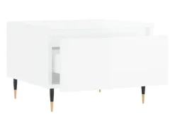 Conjunto de 2 Mesas de Centro | Mesa de apoio | Mesa de café 50x46x35cm deriv. madeira branco brilhante