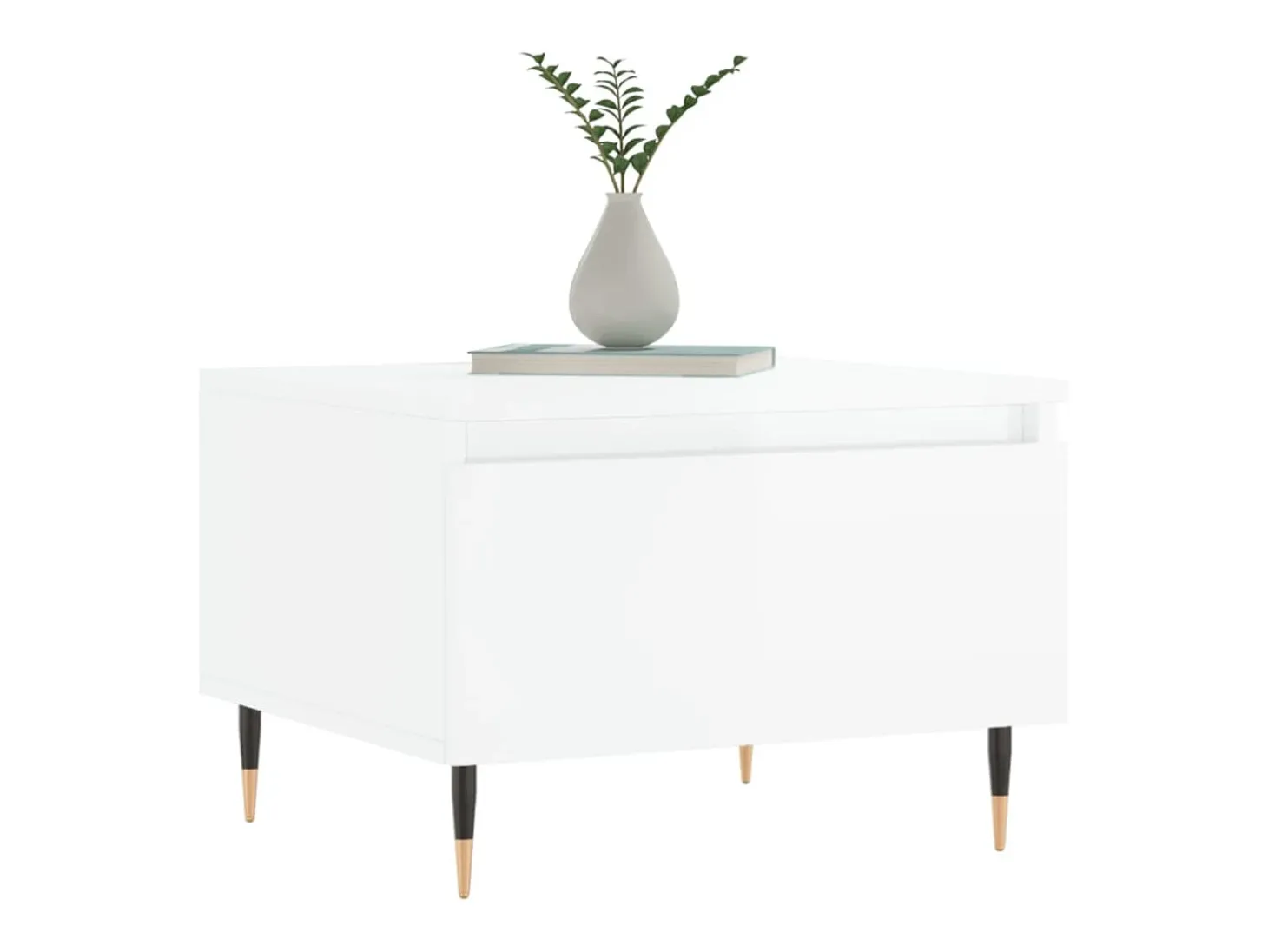 Conjunto de 2 Mesas de Centro | Mesa de apoio | Mesa de café 50x46x35cm deriv. madeira branco brilhante