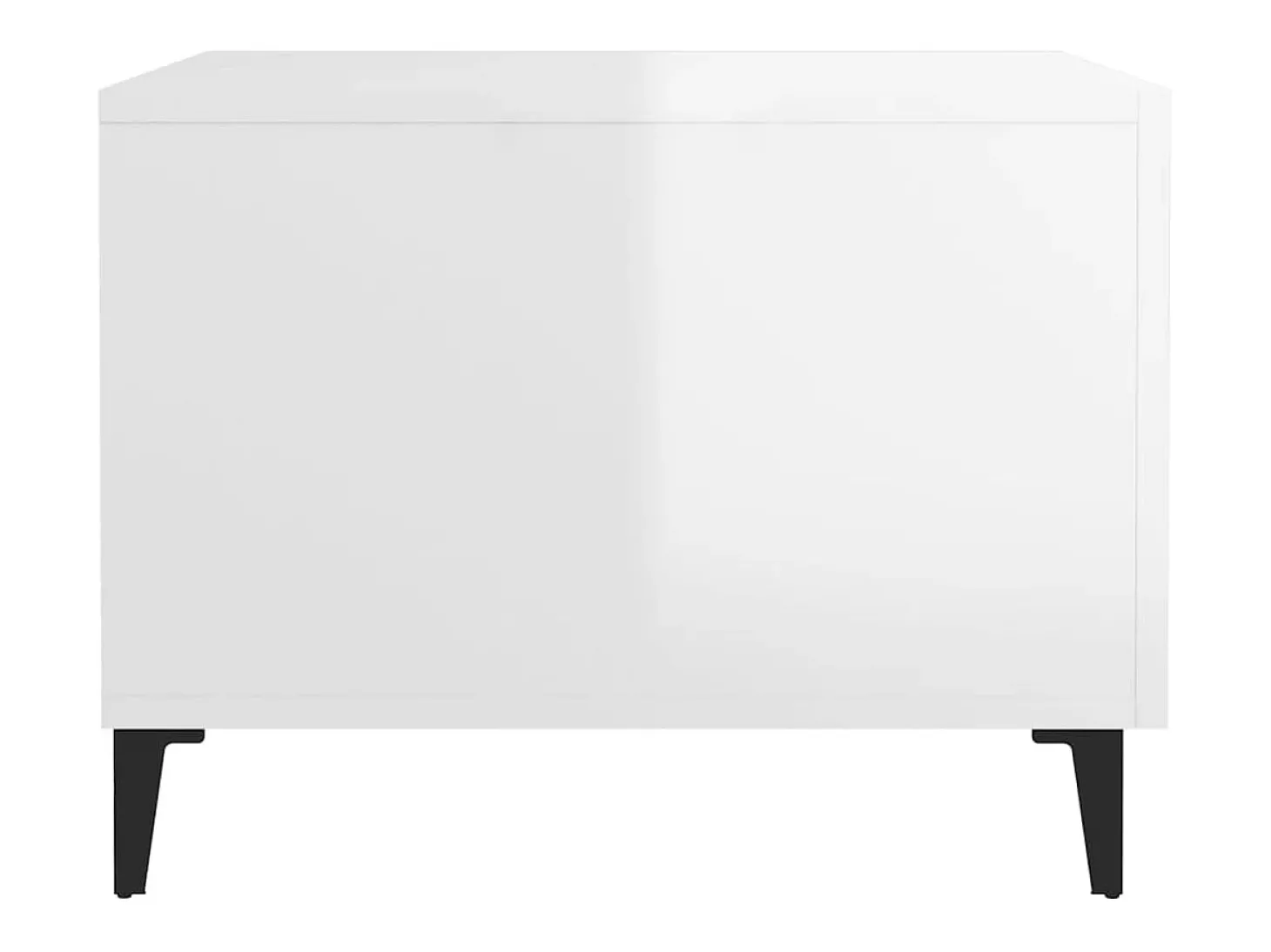 Conjunto de 2 Mesas de Centro | Mesa de apoio + pernas de metal 50x50x40 m branco brilhante