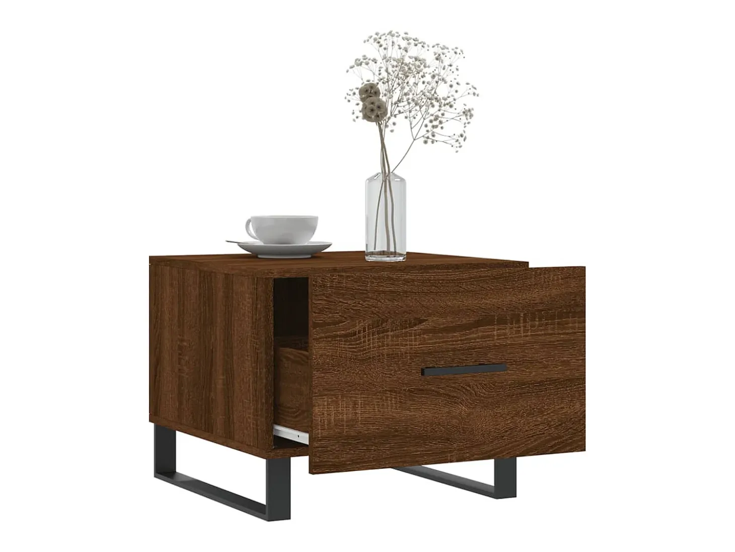 Conjunto de 2 Mesas de Centro | Mesa de apoio | Mesa de café 50x50x40 cm madeira proc. carvalho castanho