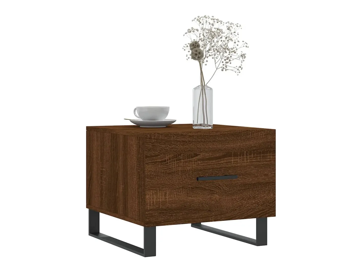Conjunto de 2 Mesas de Centro | Mesa de apoio | Mesa de café 50x50x40 cm madeira proc. carvalho castanho