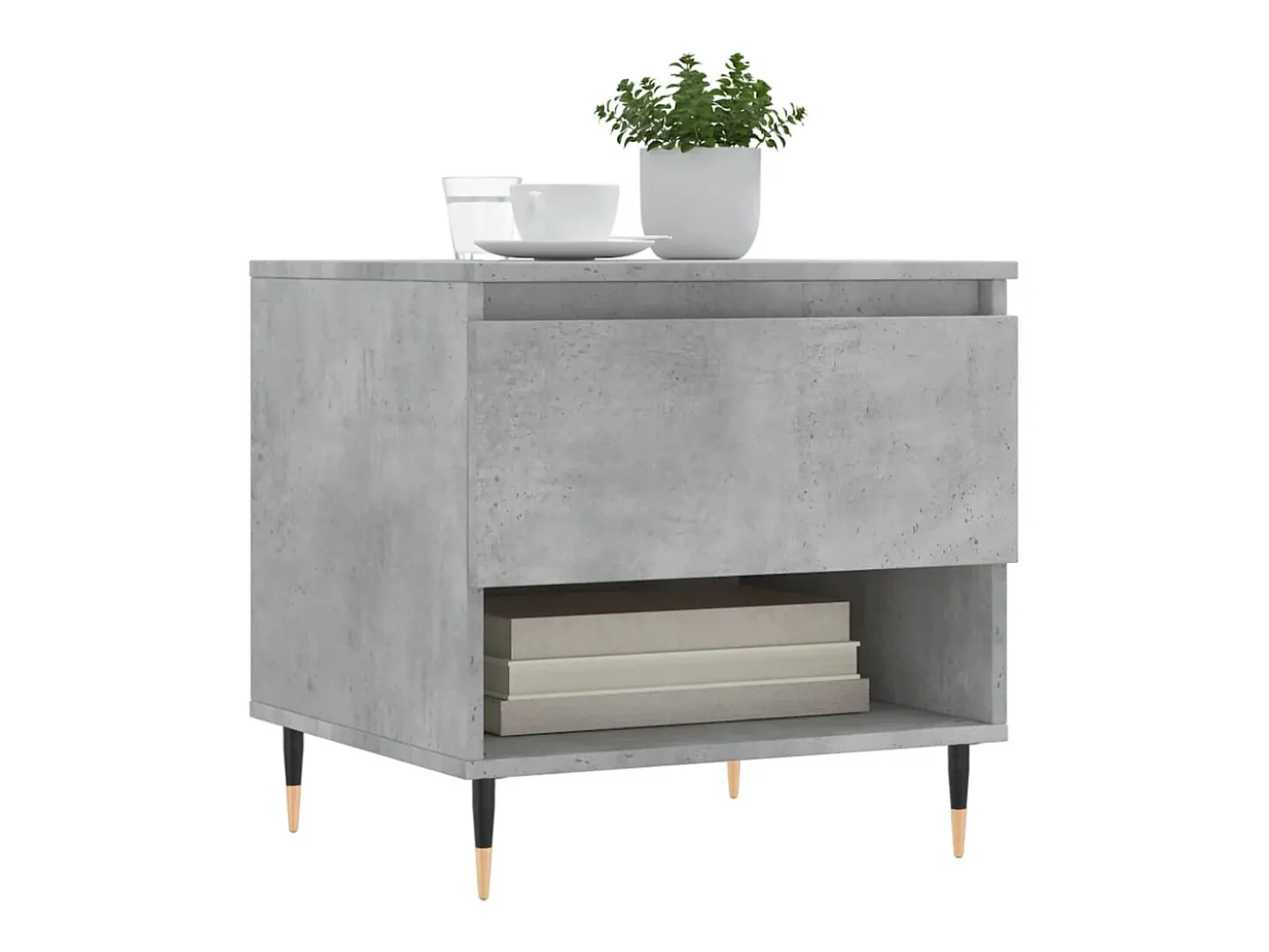 Conjunto de 2 Mesas de Centro | Mesa de apoio | Mesa de café 50x46x50 cm deriv. madeira cinza-cimento