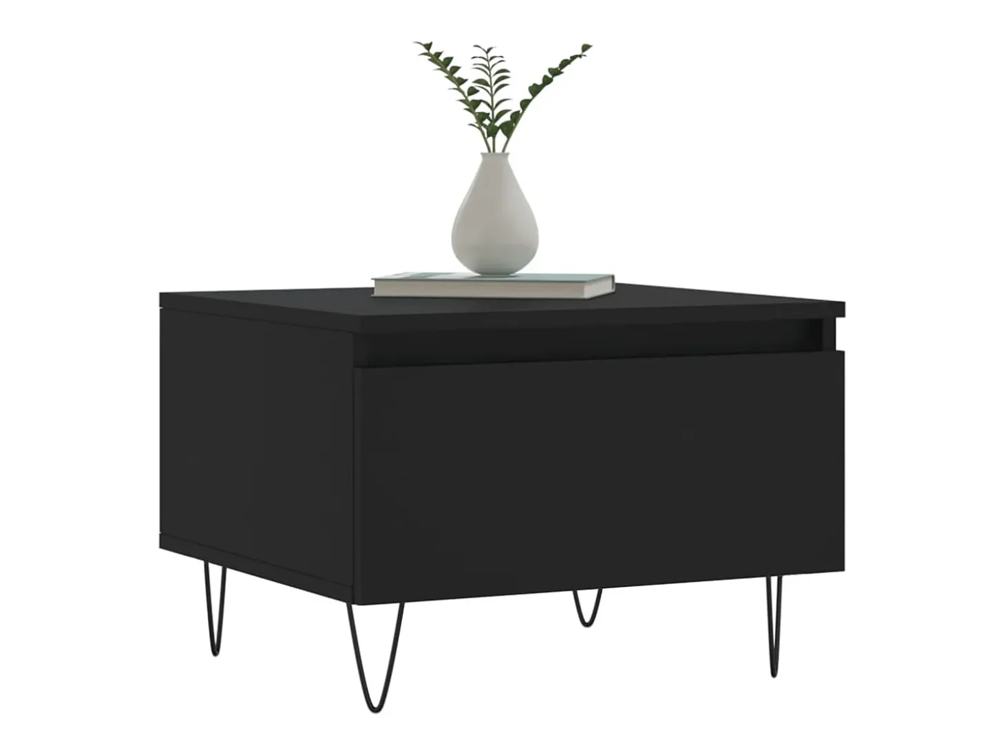 Conjunto de 2 Mesas de Centro | Mesa de apoio | Mesa de café 50x46x35 cm derivados de madeira preto