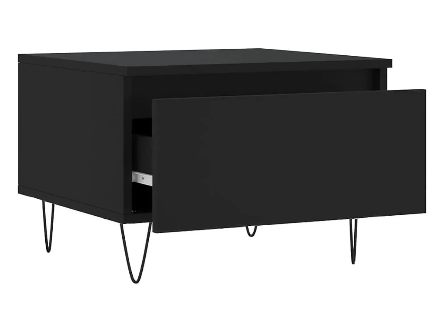 Conjunto de 2 Mesas de Centro | Mesa de apoio | Mesa de café 50x46x35 cm derivados de madeira preto